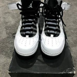 AJF 10 - White / Black-Light Steel Grey Sz 12